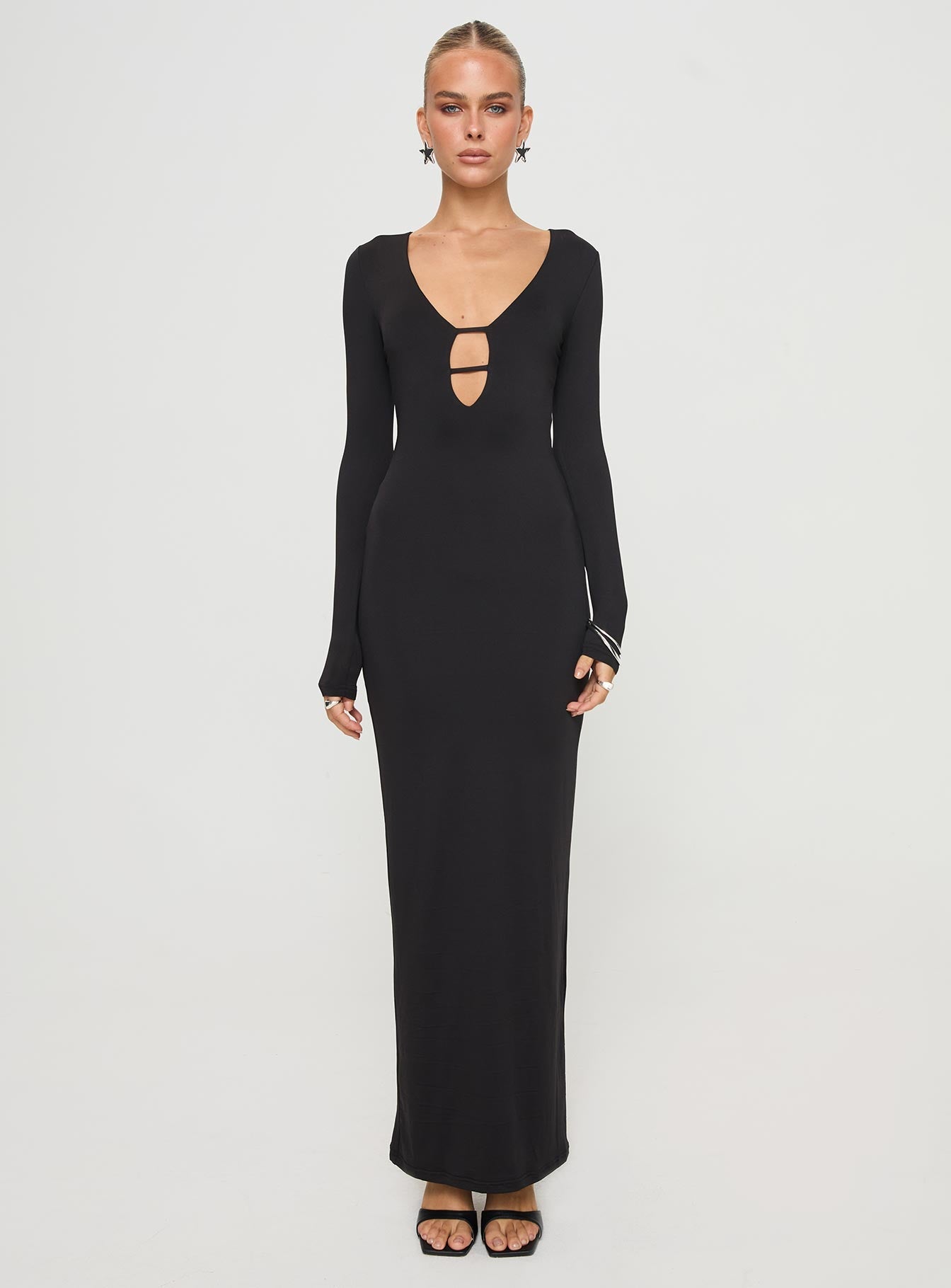 Shop Formal Dress - Lasan Long Sleeve Maxi Dress Black secondary image