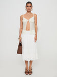 Prophecy Tiered Midi Skirt White