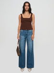 Colemane Mid Rise Denim Jeans Mid Blue