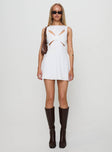 Haizel Cut Out Mini Dress White