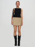 Hosier Twill Mini Skirt Taupe