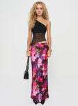   front view of model wearing Princess Polly Joder Maxi Skirt Purple Floral Maxi 