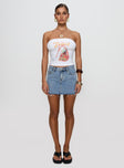 Waverlie Mini Skirt Denim