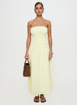 Tinsie Strapless Maxi Dress Yellow