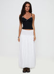 Bohemia Shirred Maxi Skirt White