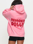 Princess Polly Hooded Sweatshirt Bubble Text Pink / Red