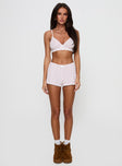 Slumber Pointelle Sleep Bralette White / Red