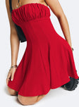 product Princess Polly Asymmetric Neckline  Largo Strapless Mini Dress Red