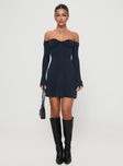 Suizie Off The Shoulder Mini Dress Navy