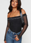 Arsema Off The Shoulder Bodysuit Black Petite