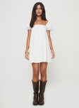 Beyond Linen Blend Mini Dress White