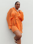 product Princess Polly V-Neck  Hennie Long Sleeve Mini Dress Orange