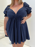 product Princess Polly Asymmetric Neckline  Blissful Mini Dress Navy Curve