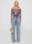 Syracruse Off The Shoulder Top Purple