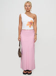 Fluttering Maxi Skirt Pink Stripe