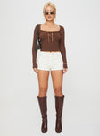 Shakam Long Sleeve Top Brown