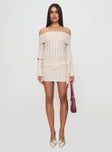 Oalie Off The Shoulder Mini Dress Cream