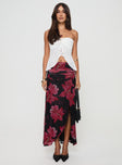 Cooperi Maxi Skirt Black / Red Floral Princess Polly  Maxi 