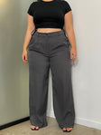 front view of model wearing Princess Polly Archer Pants Slate Curve 