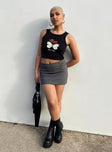 product Princess Polly Sleeveless Asymmetric Neckline  The Rolling Stones Butterly Cropped Tank Black