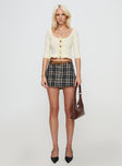 front view of model wearing Princess Polly Cannon Skort Multi Tall 