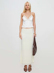   front view of model wearing Princess Polly Love Like Yours Lace Maxi Skirt Cream Maxi 