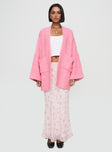 Paisleigh Cable Knit Cardigan Pink