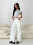 product Princess Polly  Aidane Cord Cargo Pants White