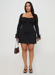 Dalzine Long Sleeve Mini Dress Black Curve