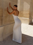 Front view of model wearing  front Princess Polly Asymmetric Neckline  JGR & STN Claudia Maxi Dress White