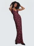 Nell Jacquard Maxi Dress Burgundy