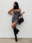 product Princess Polly Asymmetric Neckline  Sebastian Strapless Mini Dress Grey