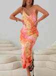 product Princess Polly Crew Neck  Lars Maxi Dress Orange Multi