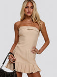 Sesamie Belted Mini Dress Beige