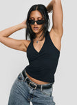 Stand By Halter Top Black