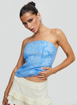 Marcelline Strapless Top Blue