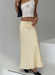 back view of model wearing Princess Polly Radiance Maxi Skirt Yellow Maxi 