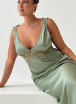 product Princess Polly Asymmetric Neckline  Madon Maxi Dress Sage