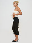 side view of model wearing Princess Polly Witchcraft Capri Pants Black High Waisted Pants 