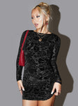 Bavette Long Sleeve Mini Dress Black