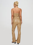 back view of model wearing Princess Polly Stagecoach Lace Up Pants Brown 