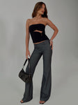 front view of model wearing Princess Polly Reckless Abandon Strapless Top Black Sleeveless straight 