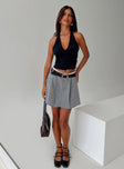 Simulations Pleated Mini Skirt Grey