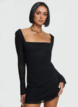 Lanchester Long Sleeve Mini Dress Black