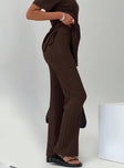 Palomia Ribbed Pants Chocolate