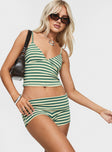 product Miztaray Shorts Green / Cream Stripe Princess Polly High Waisted Shorts 