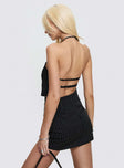 Matique Halter Set Black Pinstripe