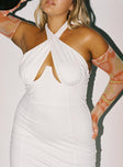 front view of model wearing Princess Polly Feel Good Mini Dress White 