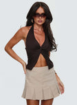 No Hard Feelings Twist Top Brown