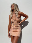 front view of model wearing Princess Polly Novah Mini Dress Orange 